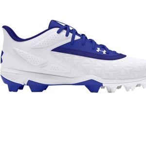 Sz 15 Under Armour Blue and White Baseball Cleats